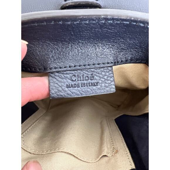 Chloe Rare Navy Blue Suede Gold Studded Faye Mini Backpack/Shoulder Bag - Picture 7 of 11